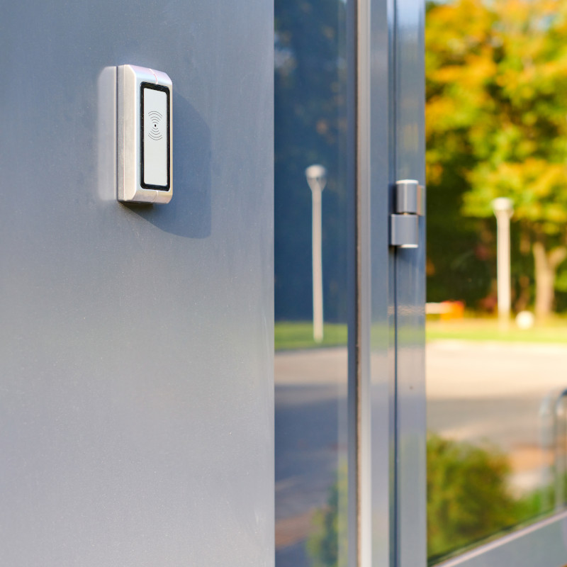 rfid card reader at the door of a business